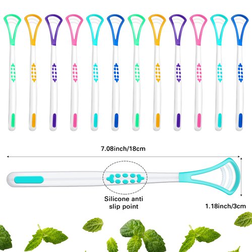 18 Pcs Tongue Scraper for Adults, Tongue Scraper Cleaner, Colorful Tongue Cleaner, Oral Care Scrapers Kits Plastic Tongue Brush for Reducing Bad Breath Adults Kids Healthy Oral Care Tools Easy to Use