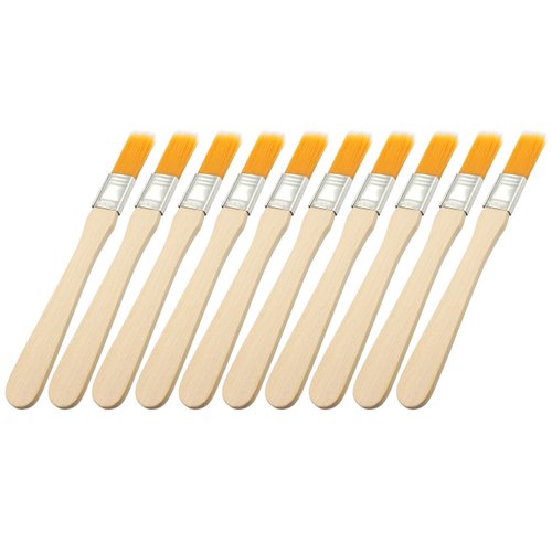 LBY 10pcs Household Cleaning Dusting Brush,135mm(5.31'') Paint Brush Small Size Keyboard Brush Computer Notebook Dusting Brush, Yellow Natural Bristles, Wooden Handle