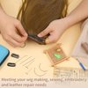 Ftyiwu 100PCS Hair Extension Clip Wig Making Set, 8 Rolls Hair Weave Sewing Thread with 50PCS Metal Snap Clips, I/J/T/C Needles and Storage Bag for DIY Wig Making Hand Sewing