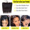 13x4 Straight Frontal Closure Human Hair Brazilian Virgin Hair Ear To Ear Lace Frontal Closure Pre Plucked Baby Hair Natural Color for Black Women 14inch