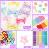 940Pcs Baby Hair Ties Set with Bow Hair Clips, Hair Accessories for Girl, Hair Rubber Bands Cotton Baby Hair Ties Elastic Hair Bands with Organizer Box, Ponytail Holders for Toddler Kids Girls
