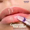 Blossom Moisturizing Custom Color Changing Crystal Lip Balm, Strawberry Scented, Lip Stain Tint, Infused with Real Flowers, 3g, Purple