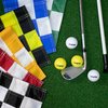 KINGTOP Checkered Golf Flag 8x6 Inch – Mixed Color, 420D Nylon, Tube Inserted – Mini Practice Putting Green Flags for Yard, 6-Pack