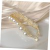 FRCOLOR Pearl and Fishtail Banana Clip, Jumbo Hair Clasps with Faux Pearls for Ponytail Styling