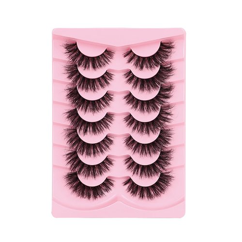 Mink Lashes Eyelashes Natural Fluffy Faux Mink Lashes 3D Thick Volume D Curl Wispy Eyelashes that Look Like Extensions Fake Eyelashes 10 Pairs Pack (LZM-10)