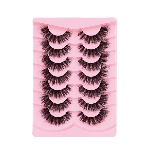 Mink Lashes Eyelashes Natural Fluffy Faux Mink Lashes 3D Thick Volume D Curl Wispy Eyelashes that Look Like Extensions Fake Eyelashes 10 Pairs Pack (LZM-10)