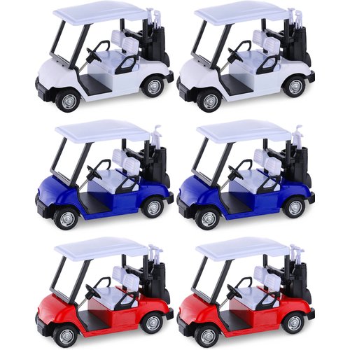 6 Pcs 4.72 Inch Mini Golf Cart Miniature Diecast Golf Cart Decorations Golf Birthday Decorations Metal Pull Back Die Cast Action Toy Golf Cart for Table Golf Decor Golf Party Decorations 1: 20