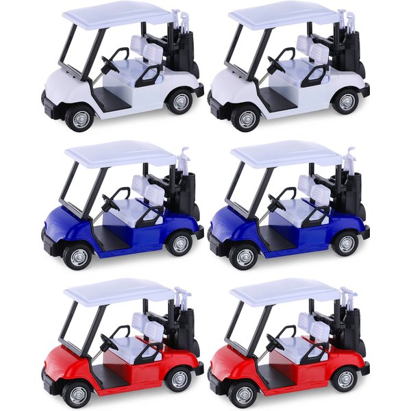 6 Pcs 4.72 Inch Mini Golf Cart Miniature Diecast Golf Cart Decorations Golf Birthday Decorations Metal Pull Back Die Cast Action Toy Golf Cart for Table Golf Decor Golf Party Decorations 1: 20