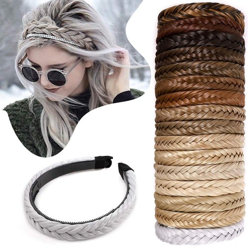 Hairro Braided Headband With Teeth Fishtail Braids Hairband With Tooth Synthetic Fish Tail Hair B...