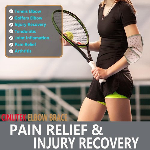 Cinlitek Adjustable Elbow brace Tennis Compression Sleeve for Golfer's and Tennis Elbow,weightlifting, Tendonitis,Arthritis, Sports Injury Recovery, Reduce Elbow Pain for Men and Women