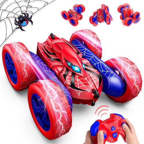 Spider Remote Control Car,RC Cars for 4 5 6 7 8 9 10 11 12 Year Old Boy Double Sided 360°Flip 4WD Rechargeable Drift RC Race Car Boys Toys Birthday Gifts Chritmas Stocking Stuffers for Kids Age 4-12