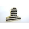 Generic Small/medium gold metal clear and black crystal hair claw clip jaw clip
