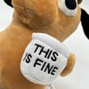 Tavashome This is Fine Dog Plush, 11" inches Sized, Funny Coffee Drinking Dog Stuffed Animal Action Figures Soft Dolls Meme Plushies, Xmas Birthday Party Holiday Humorous Hilarious Ideal Gifts
