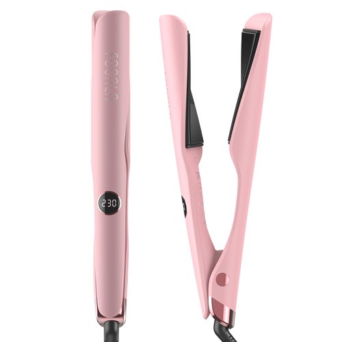 FOCALA Hair Straightener and Curler 2 in 1 - Twist Flat Curling Iron for Straighten/Curl/Wave - Dual Voltage 1 Inch Straightening Curling Iron Combo