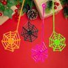 Glow Fever 24Pcs Sticky Spider Web Party Favors Pack, 7.5 inches in Total Length, Halloween Party Favors, Gifts For Birthday, Goodie Bag Classroom Prizes, 4 colors
