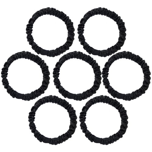 22MM Silk Scrunchies Pack of 7 Pure Mulberry Silk Hair Ties with Elastic Band Silk Scrunchie for Hair No Damage