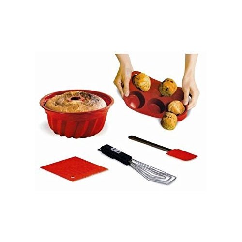 5 Piece Silicone Bake Ware Set - Nonstick 5 Piece Baking Cookware Set