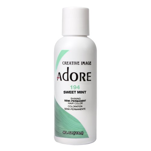 Adore Semi Permanent Hair Color - Vegan and Cruelty-Free Green Hair Dye - 4 Fl Oz - 194 Sweet Mint (Pack of 1)