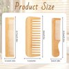 3 Pcs Bamboo Hair Comb, Wooden Comb for Women Men, Anti-Static Natural Bamboo Comb, Fine Tooth Wide Tooth Wood Combs Set for Straight Hair, Curly Hair, Beard