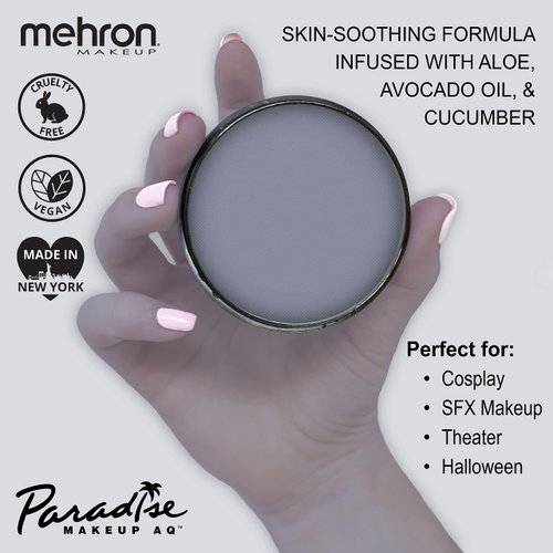 Mehron Makeup Paradise Makeup AQ Pro Size | Stage & Screen, Face & Body Painting, Special FX, Beauty, Cosplay, and Halloween | Water Activated Face Paint & Body Paint 1.4 oz (40 g) (Storm Cloud)