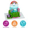DecoSet® My Little Pony™ Over The Rainbow Signature Cake Topper, 4 Piece Decoration, Rainbow Dash, Pinkie Pie, and Twilight Sparkle, A Rainbow Coin Bank, Collectable Figurines For Birthday