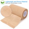 LotFancy Self Adhesive Bandage Wrap, 6 Pack, 4 in x 5 Yards, Non Woven Elbow Cohesive Bandage, First Aid Medical Tape for Ankle, Knee & Wrist Sprains, Tan Color