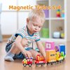 QODOFLR Wooden Animal Toy Train Set,Toddlers Toys for 1-3,Montessori Toys for Toddlers，Magnetic Train Toys,Preschool Educational Learning Toy,Sensory Toys for Kids,Ideal Gifts Boys, Girls