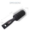 Baasha Hair Brush, Vented Brush for Blow Drying, Mens Short Hair Brush with Ball Tipped Bristles, Best for Wet or Dry Hair - Black
