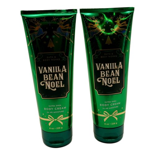 Bath and Body Works 2 Pack Vanilla Bean Noel Ultra Shea Body Cream 8 Oz.