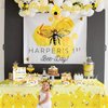 PHOGARY 3 Pack Bee Tablecloth Bumblebee Plastic Tablecloths, Disposable Tablecloth, Honey Bees Bumble Bee Gender Reveal Table Cover for Birthday Baby Shower Garden Party Supplies Table Decoration