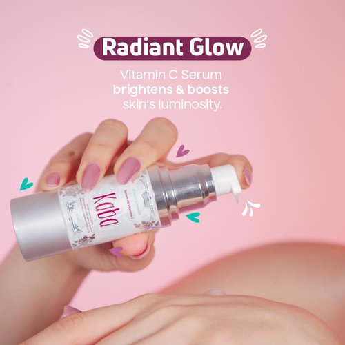 Kaba Vitamin C Serum for Face with Hyaluronic Acid, Hydrating & Brightening Serum for Dark Spots, Enhanced 20% Vitamin C, Boost Skin Collagen, Natural Astringent - 1 Oz