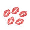 7-Pack Red Lip Print Temporary Tattoo Stickers - 3.7 x 3.7 Inch Love Design for Mother’s Day & Halloween Cosplay - Perfect Face & Body Decoration for Adults & Kids