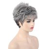 Gray Wig for Women, Elegant Fluffy Gray and White Pixie Cut Wig Natural Appearance Thickened Mixed Curly Hair Wig for Middle-Aged and Older Adults Daily Party Use Great Gift for Mom