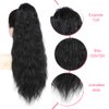 KETHBE Ponytail Extension, 26 Inch Drawstring Ponytail Hair Extensions Synthetic Long Curly Wavy Hair Extensions Ponytail Thick Hair Pieces for Women (Black)