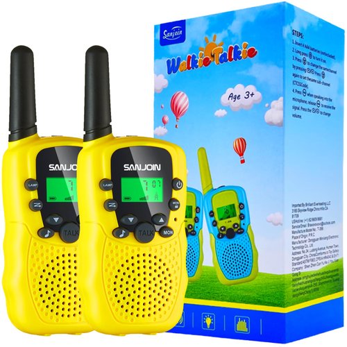 Walkie Talkies for Kids Toys for Boys Girls 4-6, 3 Miles Range Walkie Talkie to Camping, Outdoor 4 Year Old Girl Birthday Gifts for 3 4 5 6 7 Year Old Boy Girl Gifts Age 6-8 (Yellow)