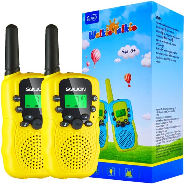 Walkie Talkies for Kids Toys for Boys Girls 4-6, 3 Miles Range Walkie Talkie to Camping, Outdoor 4 Year Old Girl Birthday Gifts for 3 4 5 6 7 Year Old Boy Girl Gifts Age 6-8 (Yellow)
