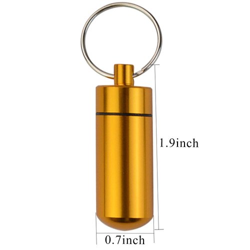 10 Pcs Portable Pill Case, Bantoye Waterproof Aluminum Pill Holders Storage Drug Container with Keychain for Outdoor Camping Traveling, Multicolor