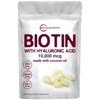 Micro Ingredients Biotin 10,000mcg w/Hyaluronic Acid 25mg | 365 Virgin Coconut Oil Softgels, Fast Release, One Year Supply, Supports Healthy Hair, Skin & Nails, Non-GMO & No Gluten