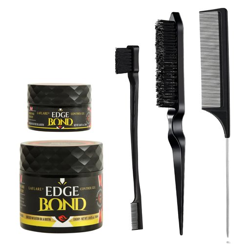 New Edge Control Wax for Women Strong Hold, Vegan, Safe for Kids and Sensitive skin, Styling Edge Control For Black Hair, Edge Gel Set (Peach)