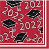 Creative Converting Class of 2022 Classic Red Beverage Napkins, 5"