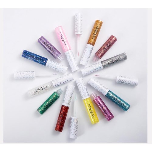 R.Y.M Silver Purple Gold Color Glitter Eyeliner Liquid,Long Lasting,Quick-drying,Waterproof, Shimmer Silver Glitter Eyeliner Eyeshadow for Party Festival Makeup (10#, 0.5 Ounce (Pack of 1))