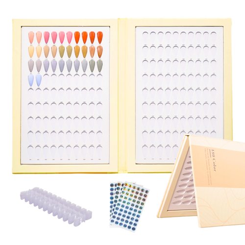 Acycoin2A 180 Nail Color Display Book Chart with 240 Nail Tips (B Style)