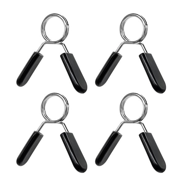 BlingKingdom 4pcs Spring Collar Clips 1 inch Dumbbell Barbell Clamp Collars for Many Gym Equipments, Weightlifting Bars, Strength Training (25mm)
