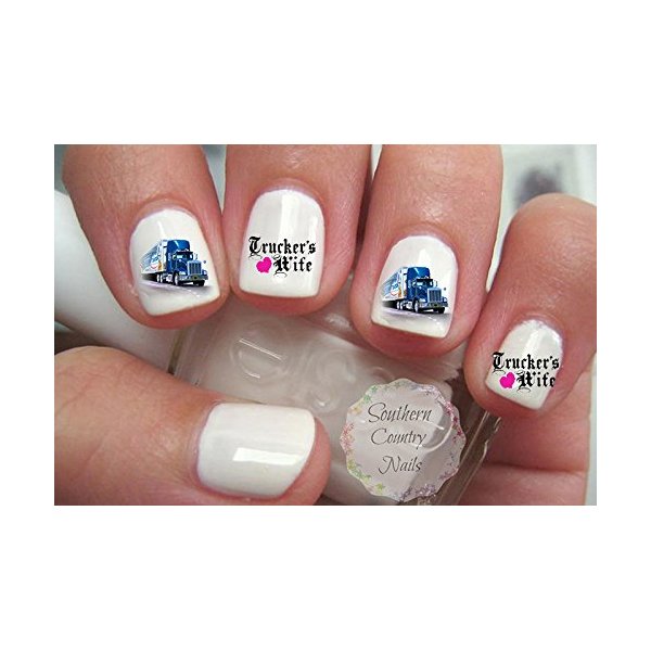 Truckers Wife Semi Truck Nail Art Decals Set 2
