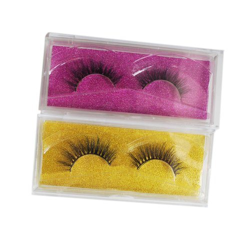 2 pairs False Eyelashes 3D Mink in Gift Bag Packing Cross Lashes Natural Looking Soft Fur Makeup Tools (801)