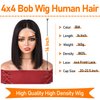 Ali Grace Pre Plucked Bleached Knots Lace Closure 4x4 Bob Wig 180% Density Straight Wigs Human Hair for Black Women 9A Remy Real Human Hair Wigs with Baby Hair Swiss Lace 14 inch