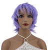 Aimole Short Straight Layered Synthetic Wigs Women Hair Daily Cosplay Party Costume Wig Heat Resistant Fiber (Light Purple)