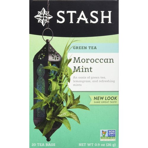 Stash Tea Moroccan Mint Mindfulness Green Tea - Caffeinated, Non-GMO Project Verified Premium Tea with No Artificial Ingredients, 20 Count (Pack of 6) - 120 Bags Total