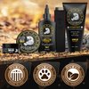 Bossman Complete Beard Kit - Men's Beard Oil Jelly, Fortify Shower Conditioner, Balm, Mustache Wax and Comb - Beard Softener, Growth, Care and Grooming Products Kit (Gold)