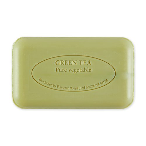 Pre de Provence Artisanal Soap Bar, Natural French Skincare, Enriched with Organic Shea Butter, Quad Milled for Rich, Smooth & Moisturizing Lather, Green Tea, 5.3 Ounce